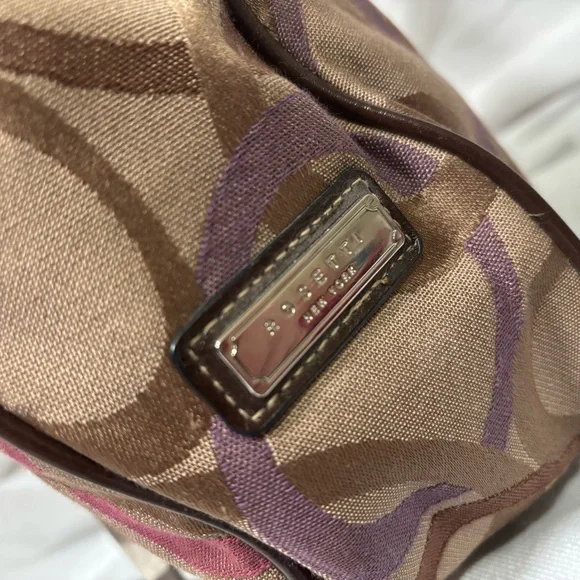 Vintage Rosetti Brown Hobo Shoulder Purse Abstract Print & Silver O-Ring Detail - Picture 6 of 14